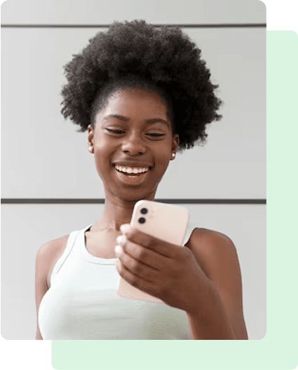 lady holding a phone